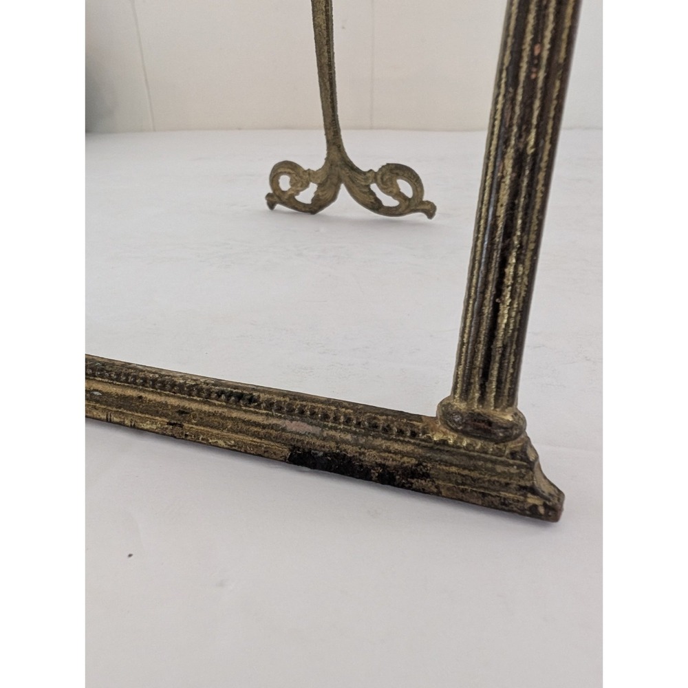 Antique c.1900 Cast Brass Architectural 4x6 Frame #731 Original Easel No Glass - Picture 10 of 16